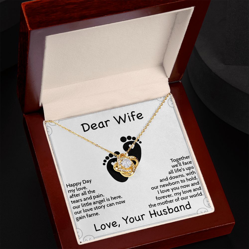 New Mom Gift from Husband - Message Card Jewelry Celebrating Parenthood After Long Wait