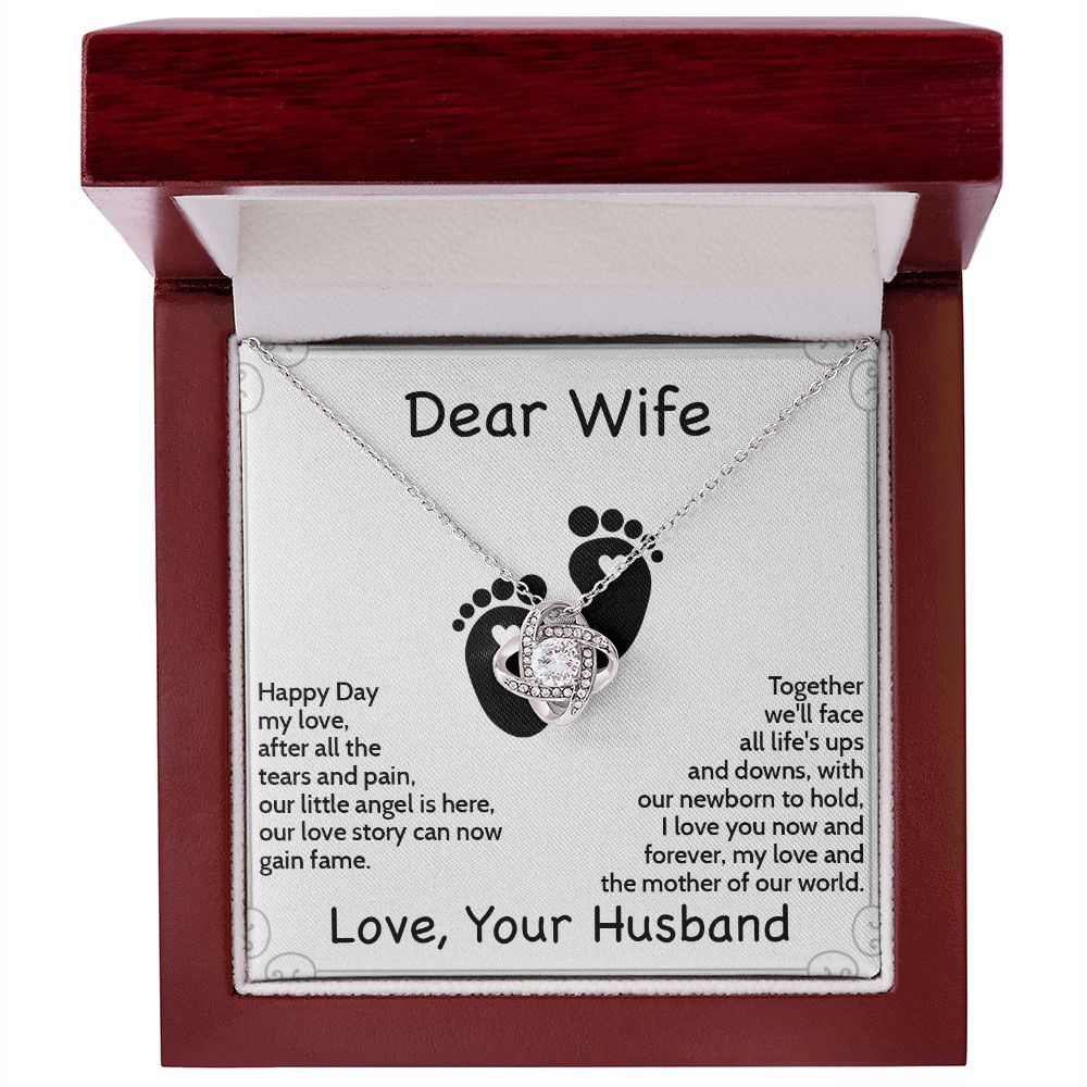 New Mom Gift from Husband - Message Card Jewelry Celebrating Parenthood After Long Wait