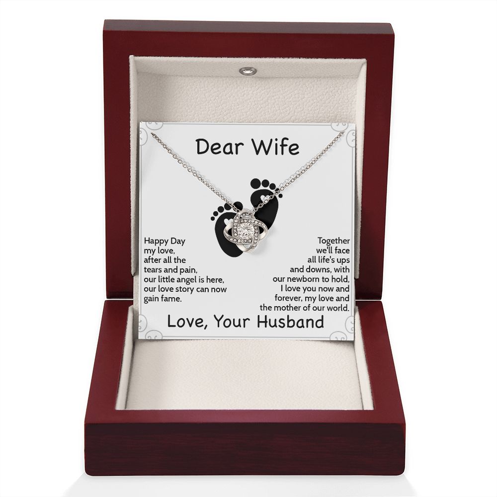 New Mom Gift from Husband Message Card Jewelry Celebrating