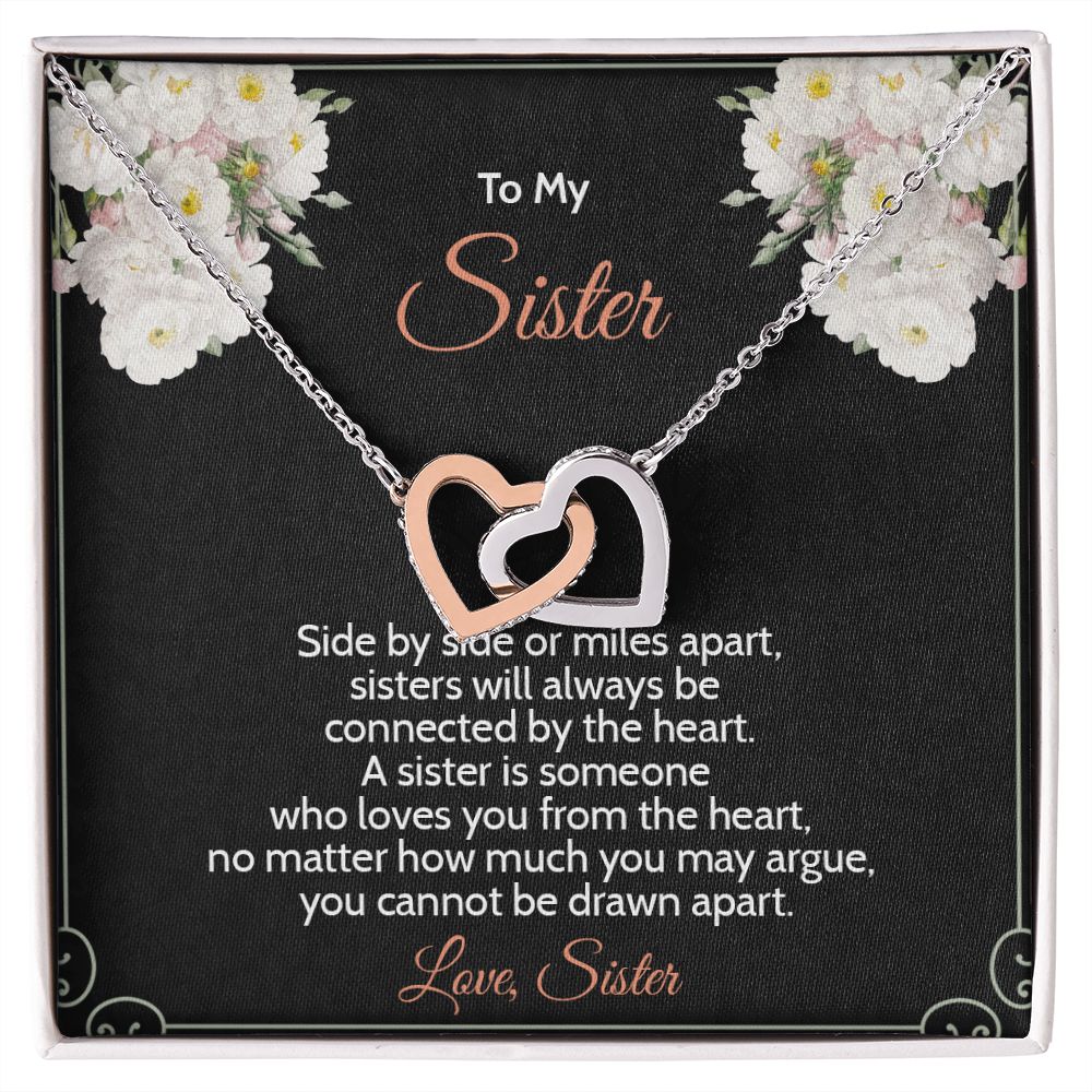 Interlock Heart Necklace For Sister |  Christmas Present | Birthday Gift | From Sibling | Going Away | College Gift