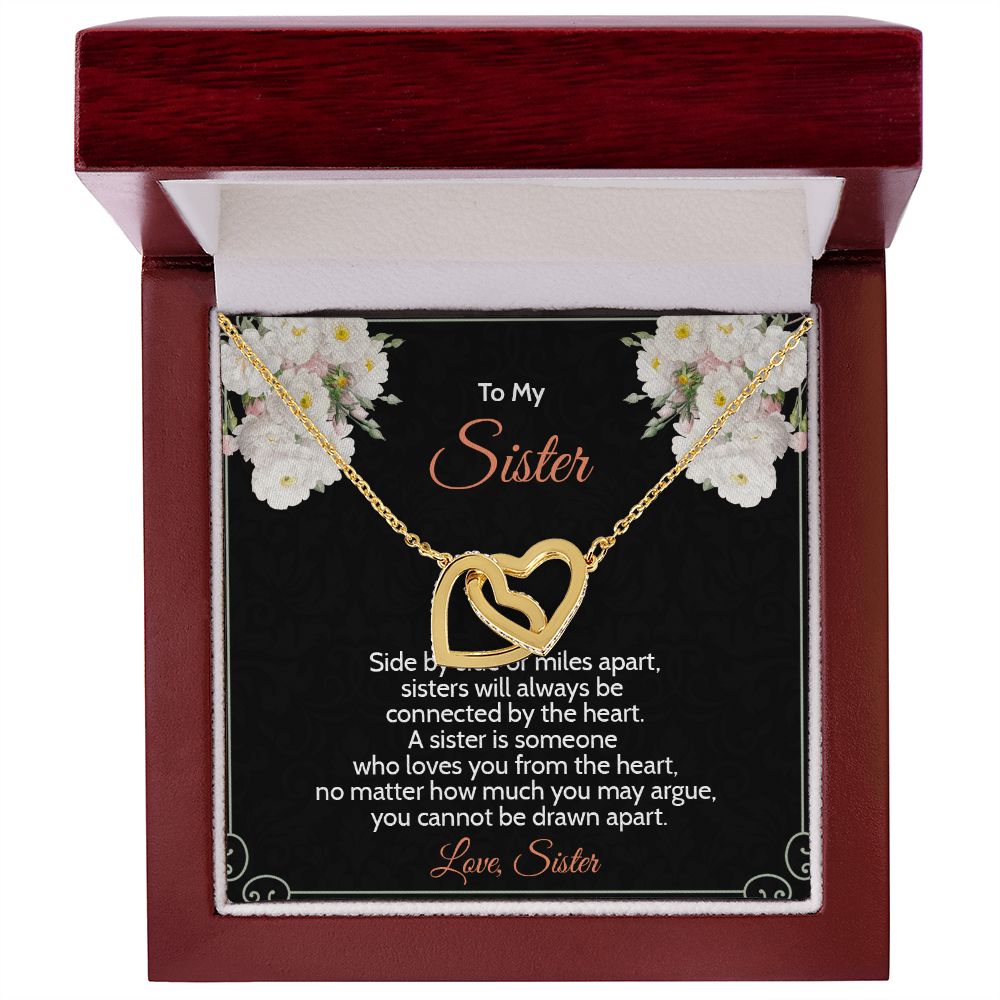 Interlock Heart Necklace For Sister |  Christmas Present | Birthday Gift | From Sibling | Going Away | College Gift