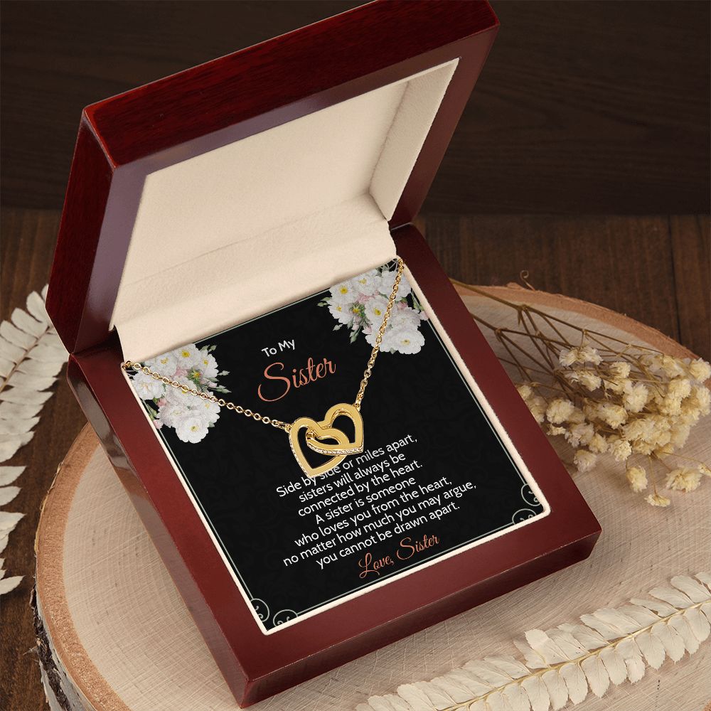 Interlock Heart Necklace For Sister |  Christmas Present | Birthday Gift | From Sibling | Going Away | College Gift