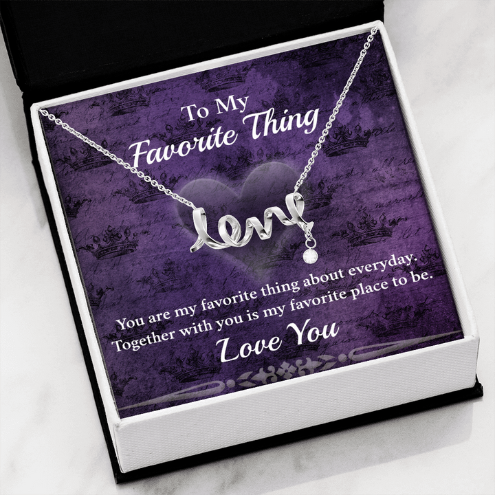 Romantic Jewelry Gift For Loved One, My Favorite Thing Message Card, Gift For Partner