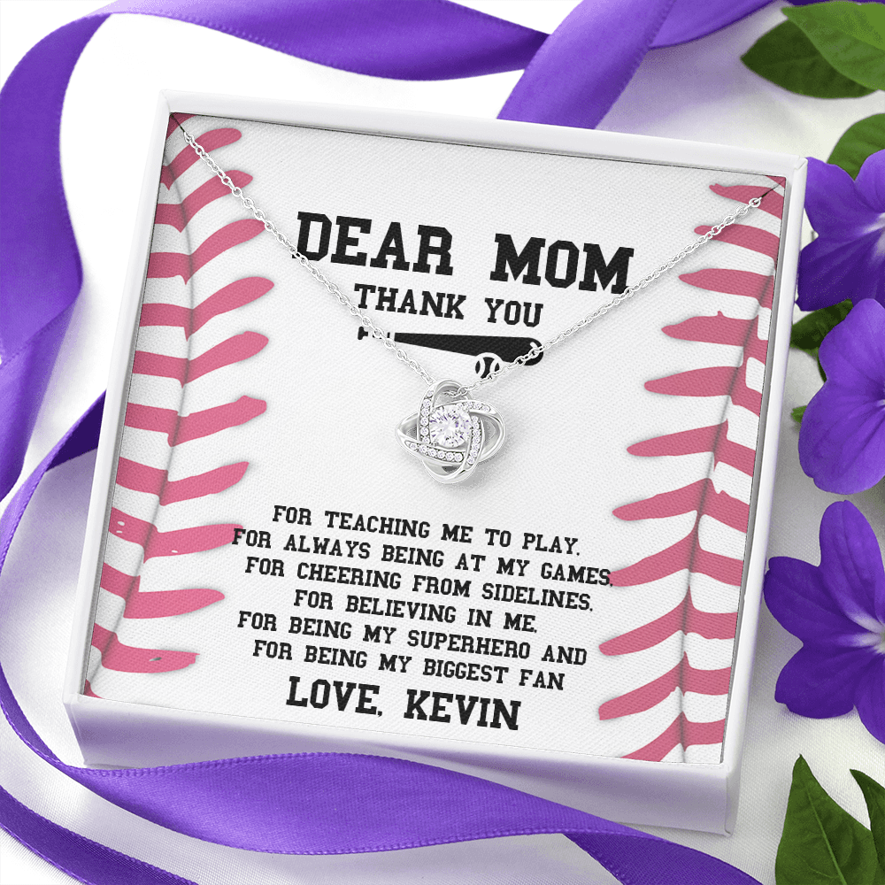 Personalized Baseball & Softball Mom Necklace Gift | Mother’s Day Present From Kids | Proud Baseball | Softball Mom Jewelry