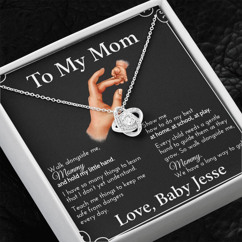 New Mom Necklace | Personalized Child Name | First Mother's Day Present | Message Card | Push Gift