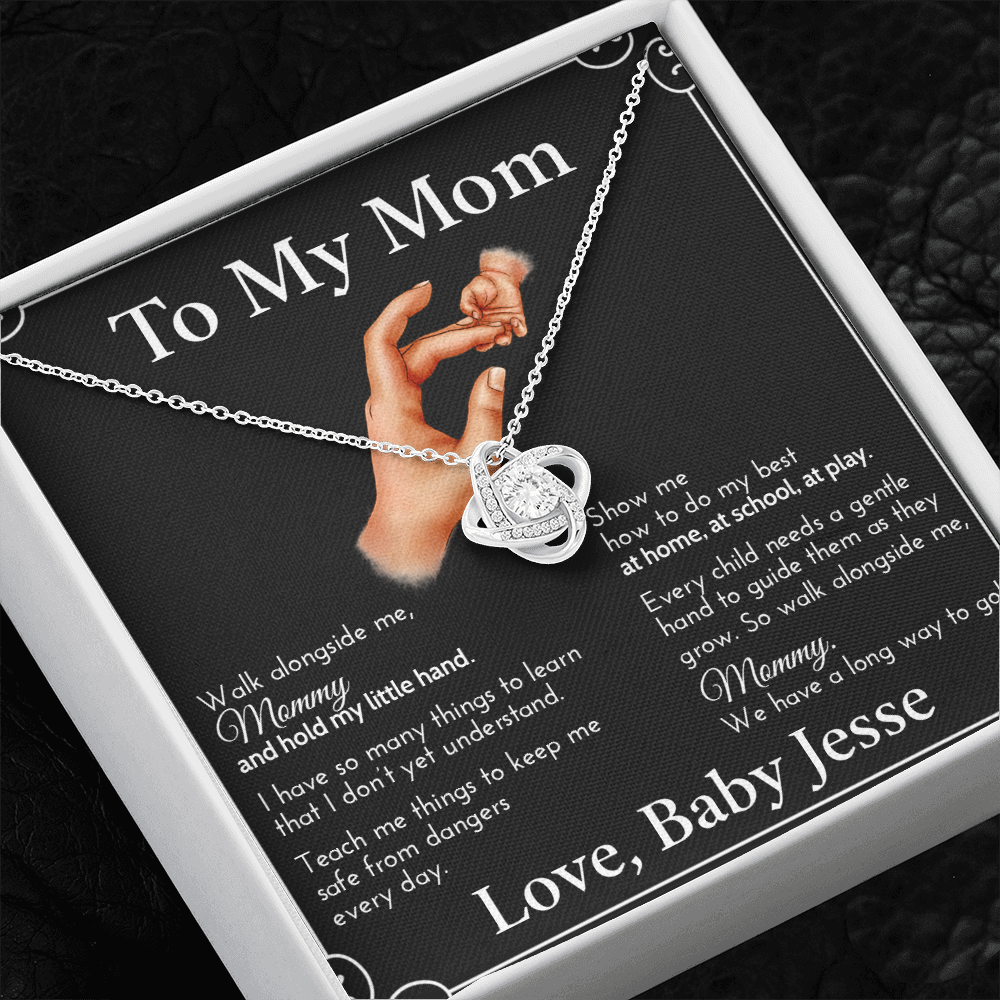 New Mom Necklace Personalized Child Name First Mother's Day Present Message Card Push Gift
