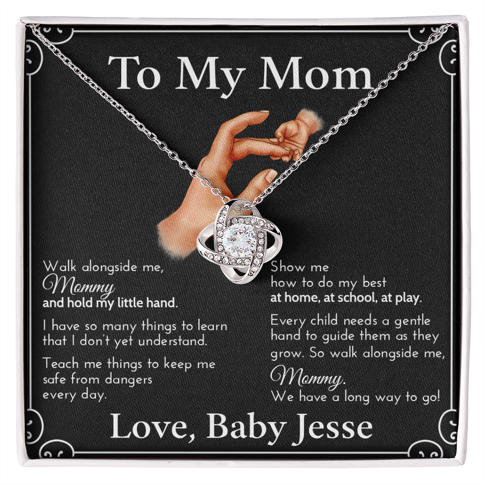 New Mom Necklace | Personalized Child Name | First Mother's Day Present | Message Card | Push Gift