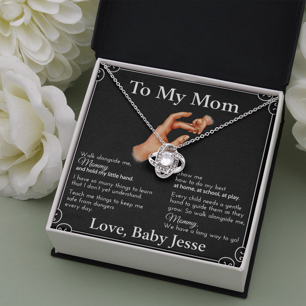 New Mom Necklace | Personalized Child Name | First Mother's Day Present | Message Card | Push Gift