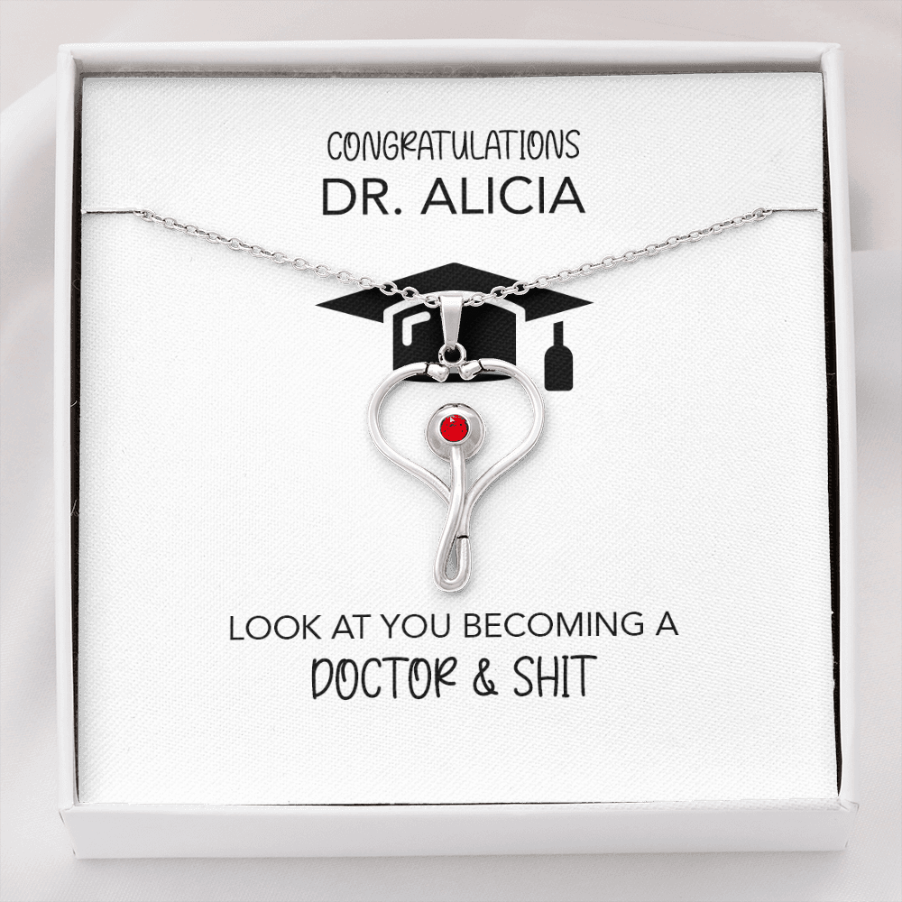 Personalized Medical School Graduation Gift | Message Card Jewelry | White Coat Ceremony | Match Day | Doctor Degree