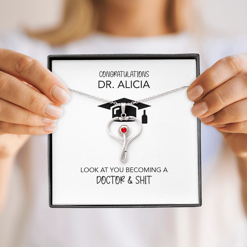 Personalized Medical School Graduation Gift | Message Card Jewelry | White Coat Ceremony | Match Day | Doctor Degree