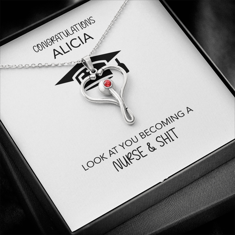 Personalized Nursing School Graduation Gift | Message Card Jewelry | White Coat Ceremony | Match Day | Nurse Degree