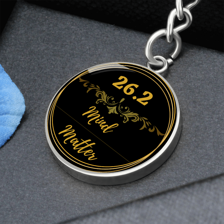 Unisex Running KeyChain, "Mind Over Matter", Gift for Runners, Gift For Marathon Runners