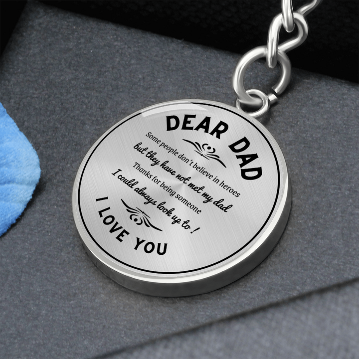 Dear Dad Custom Engraved Keychain | Father's Day Present | Super Hero Daddy | Christmas Gift I Love You Gift |