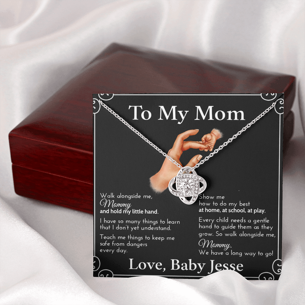 New Mom Necklace | Personalized Child Name | First Mother's Day Present | Message Card | Push Gift