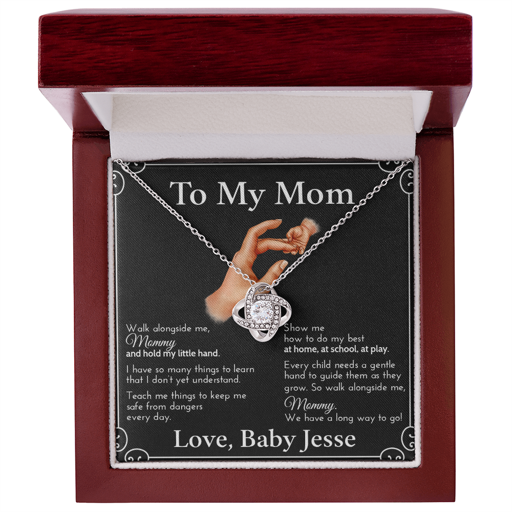 New Mom Necklace | Personalized Child Name | First Mother's Day Present | Message Card | Push Gift