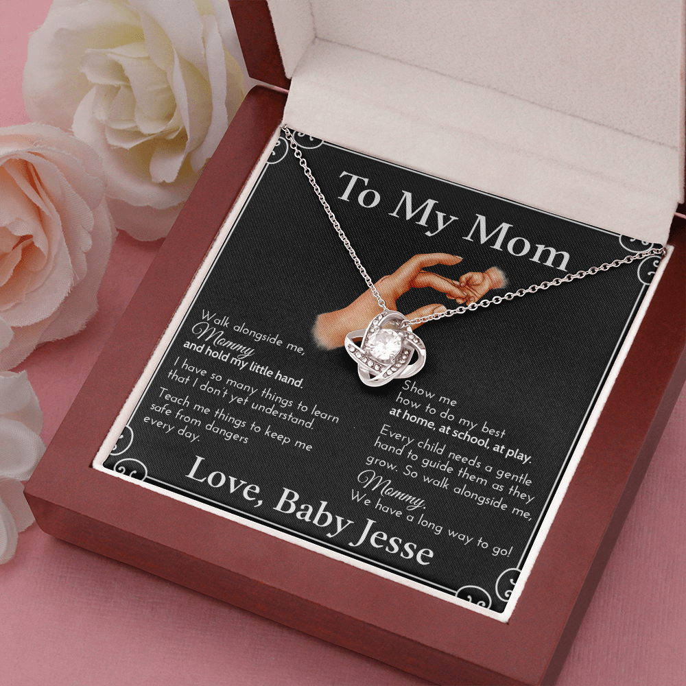 New Mom Necklace | Personalized Child Name | First Mother's Day Present | Message Card | Push Gift