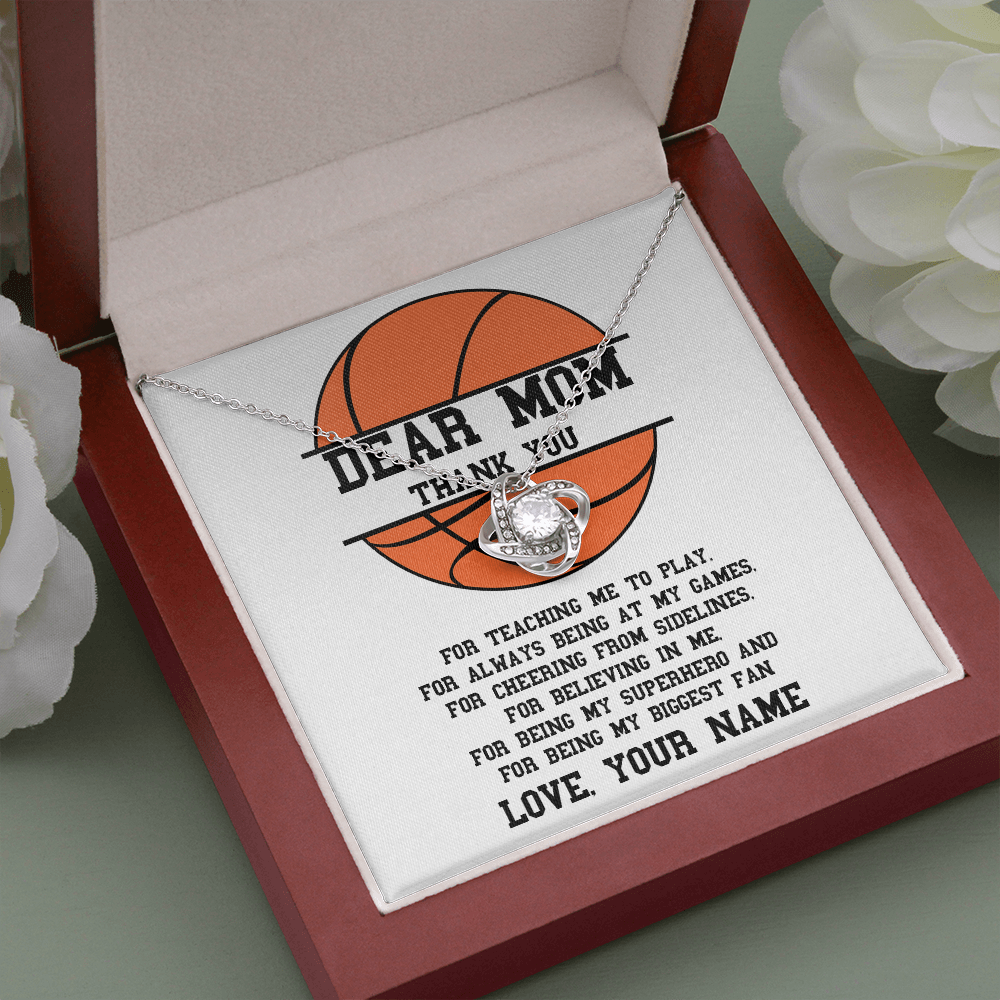 Personalized BasketBall Mom Necklace Gift | Mother’s Day Present From Kids | Proud Basketball | Basketball Mom Jewelry
