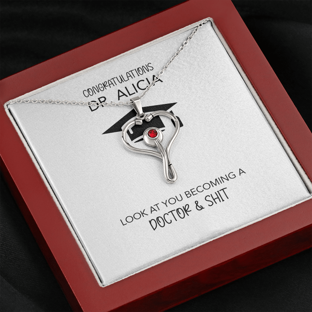 Personalized Medical School Graduation Gift | Message Card Jewelry | White Coat Ceremony | Match Day | Doctor Degree