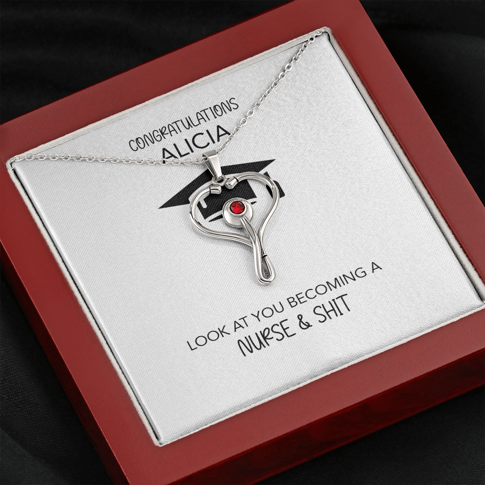 Personalized Nursing School Graduation Gift | Message Card Jewelry | White Coat Ceremony | Match Day | Nurse Degree