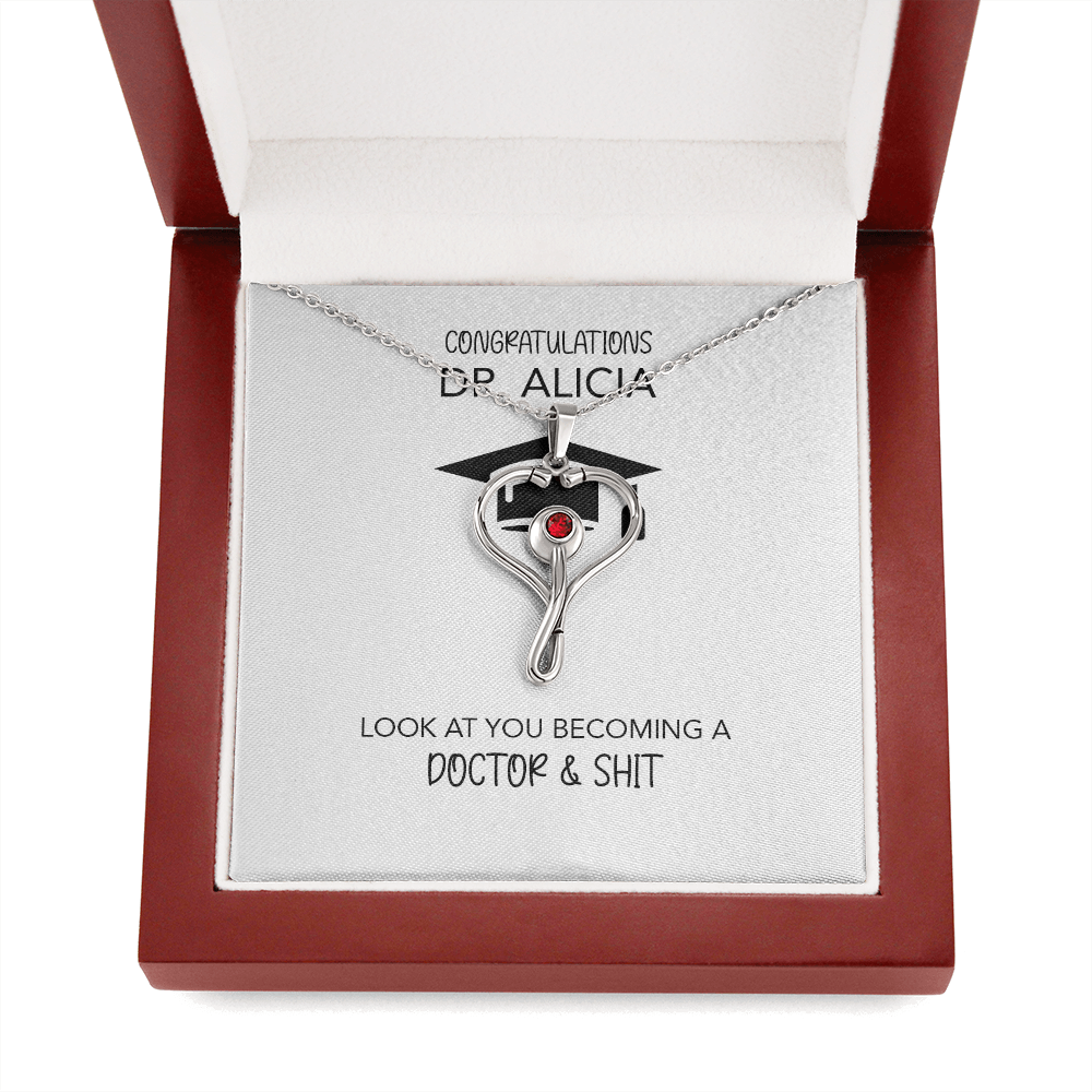 Personalized Medical School Graduation Gift | Message Card Jewelry | White Coat Ceremony | Match Day | Doctor Degree