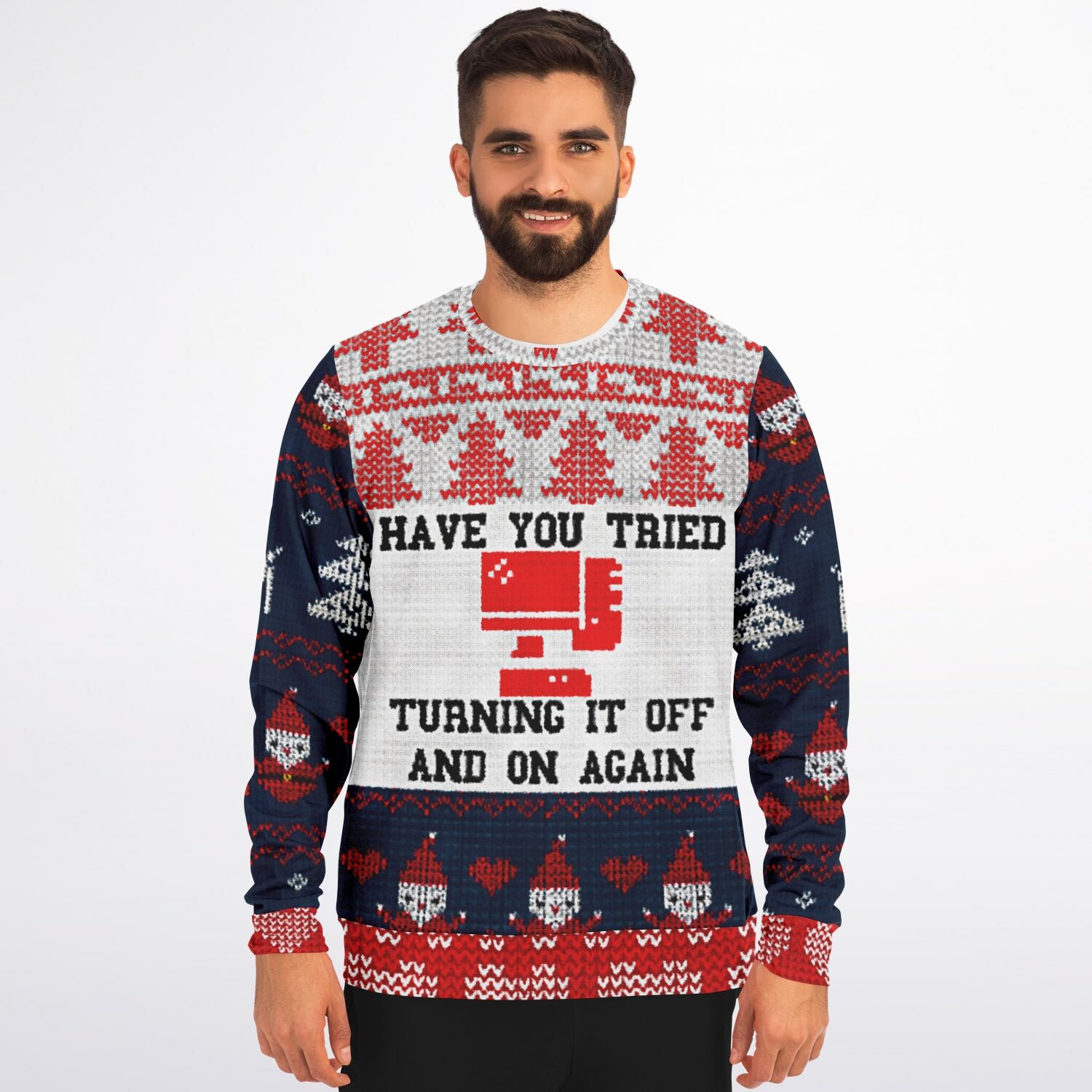 Geeky Christmas SweatShirt | Ugly Party Wear | Have you tried turning it on & off  ?