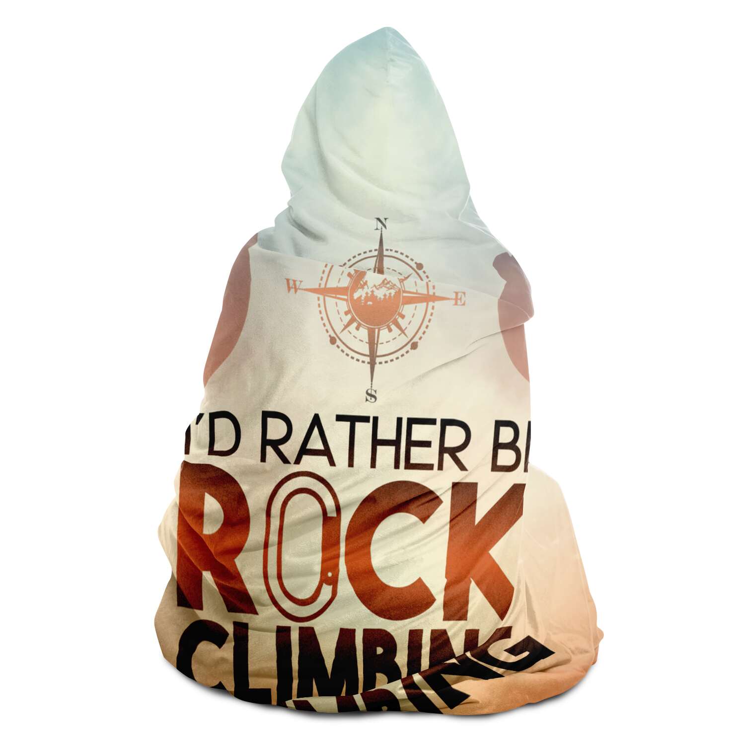 I Rather Rock Climb Hooded Blanket