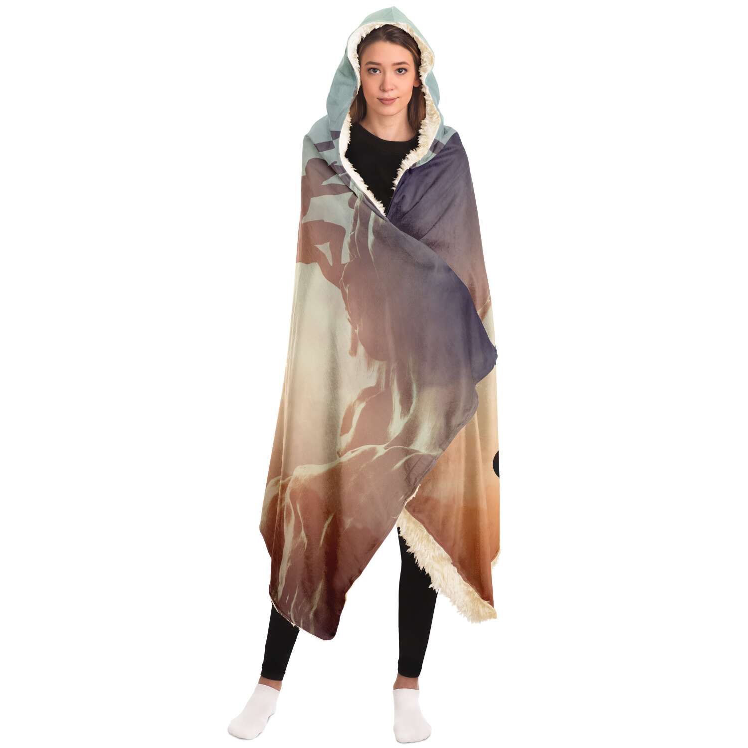 I Rather Rock Climb Hooded Blanket