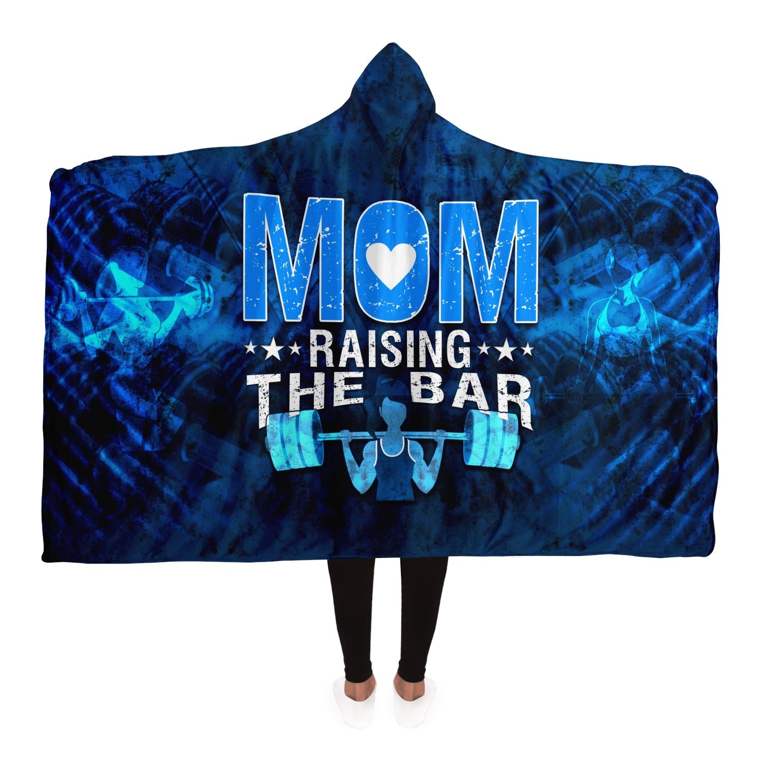 Mom Raising The Bar Hooded Blanket Gift For Mom Who Loves To Stay Fit